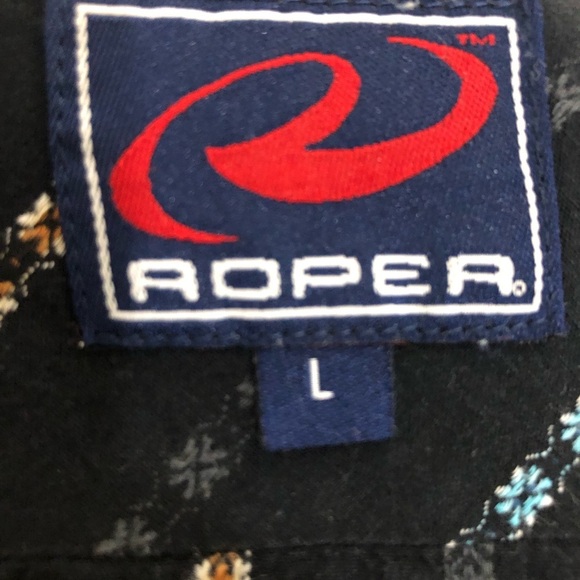 Men’s Black Shirt. Size Large. Roper. - Picture 7 of 7
